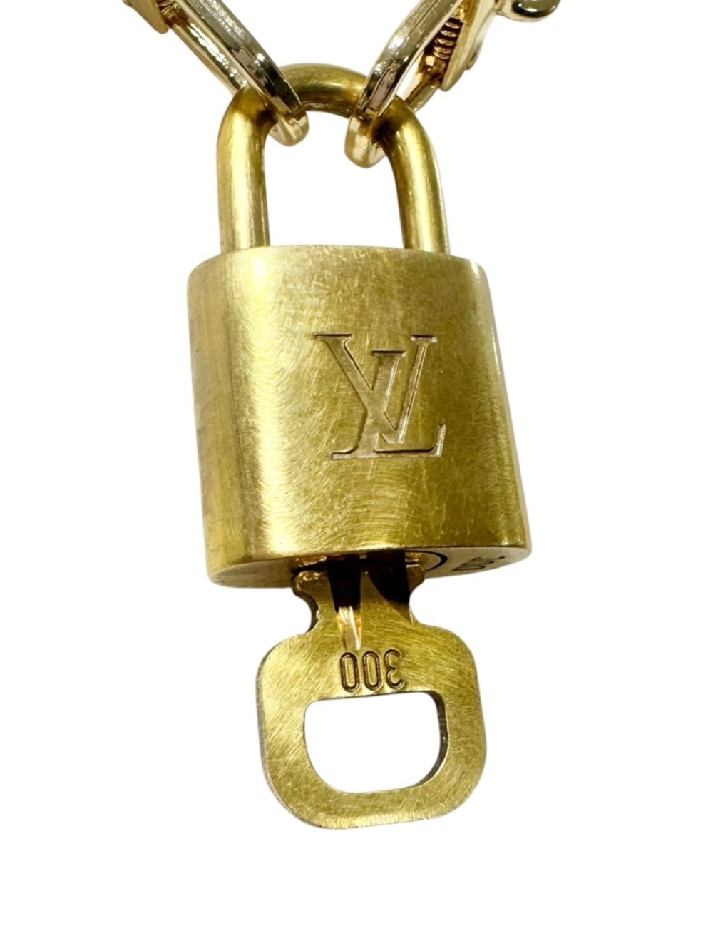 Authentic Louis Vuitton #300 Lock & Key Set on a 18K Gold Plated Chain Necklace - Picture 12 of 12